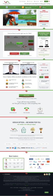 Verum Option (No Binary Options) Home Page Screenshot