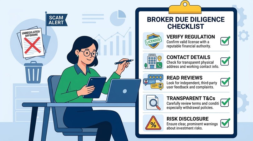 Checklist for verifying binary options broker legitimacy