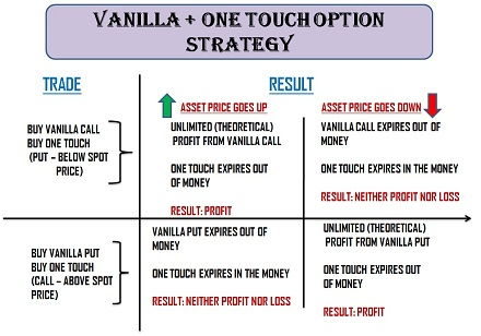 Vanilla Call/Put + One-Touch Option Strategy
